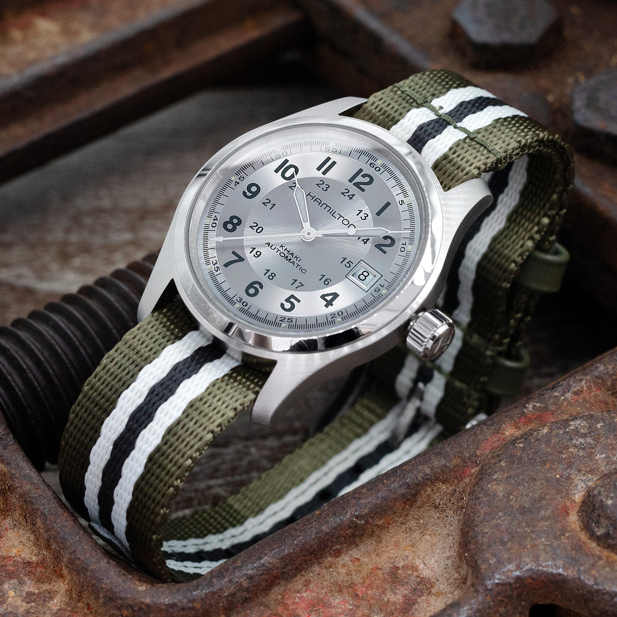 Hamilton Khaki Field Automatic 38mm Men Watch H70455733 Strapcode Watch Bands