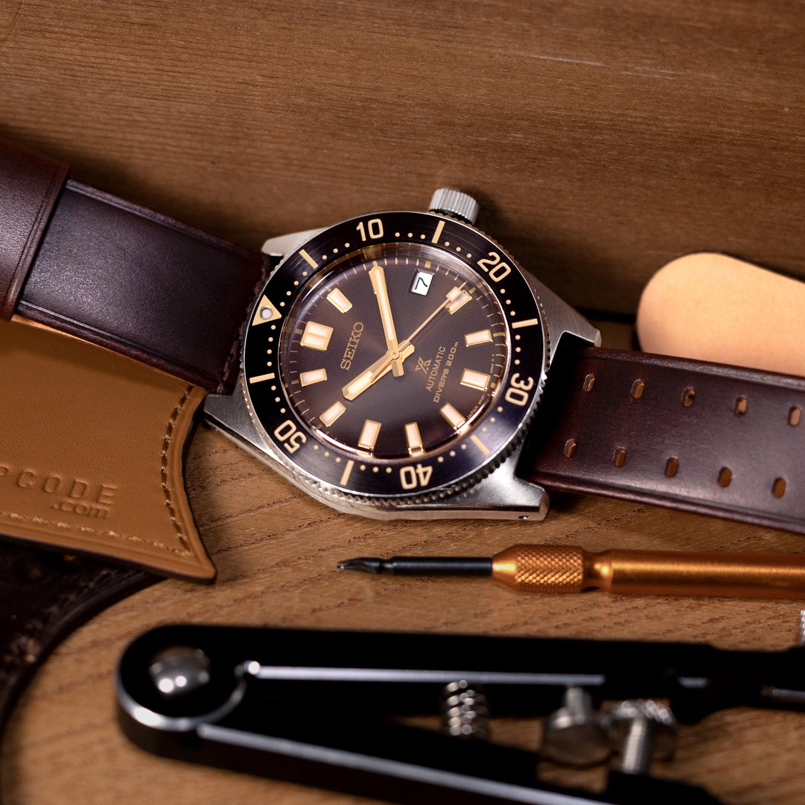 THE M-1907 Seal Brown Leather Watch Band by HAVESTON Straps Strapcode Watch Bands