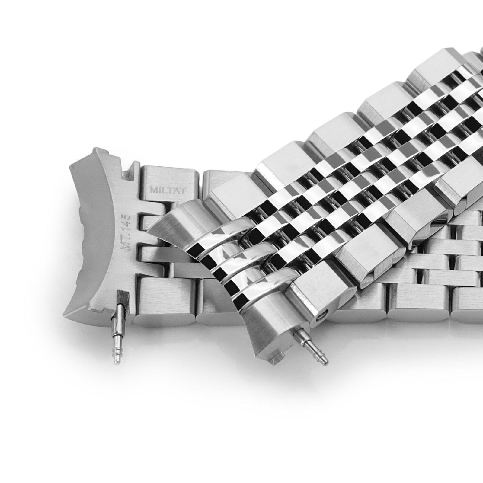 20mm Asteroid Watch Band for Omega Seamaster 41mm, 316L Stainless Steel Brushed and Polished V-Clasp Strapcode Watch Bands