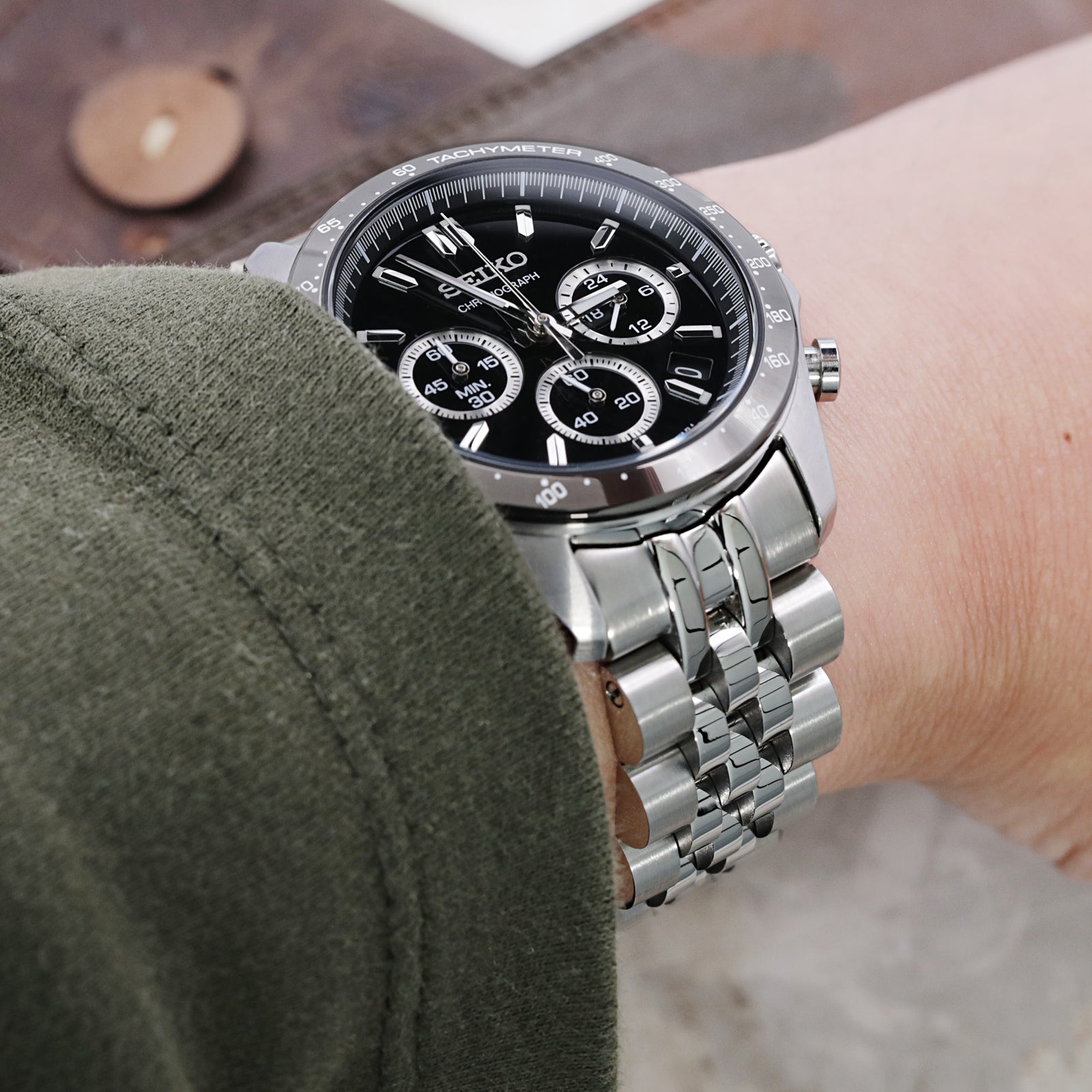 Angus-J Louis 20mm Stainless Steel Bracelet for Seiko Cocktail SSA345 SRPB41 SSA341