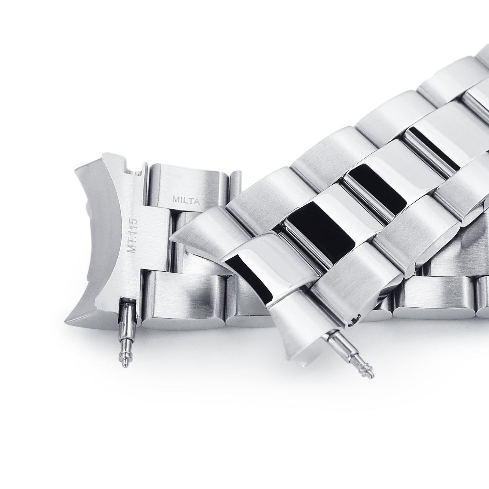 22mm Super-O Boyer Watch Band for Orient Kamasu, 316L Stainless Steel Brushed and Polished V-Clasp Strapcode Watch Bands