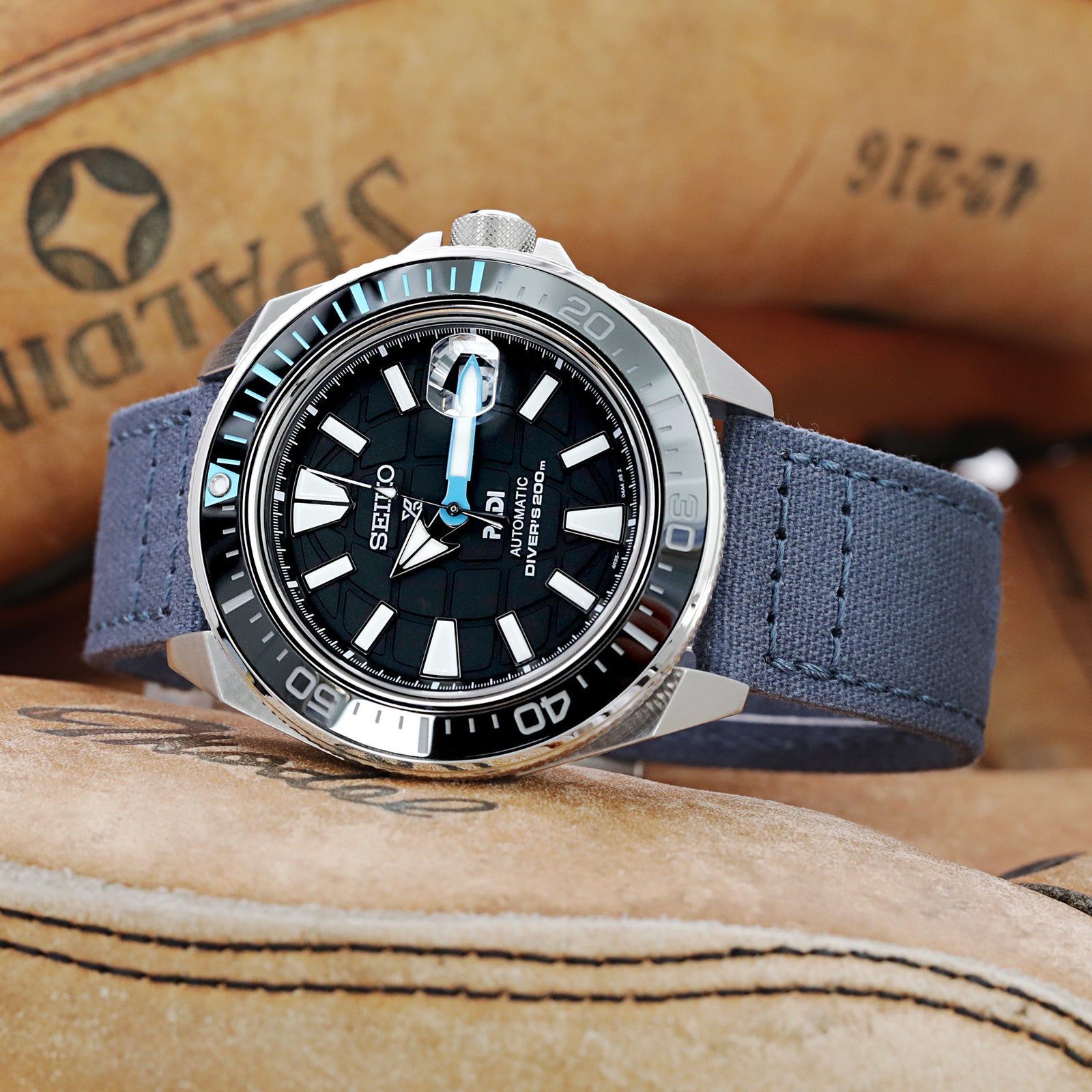 Navy Blue Quick Release Canvas Watch Strap 22mm or 20mm Strapcode Watch Bands