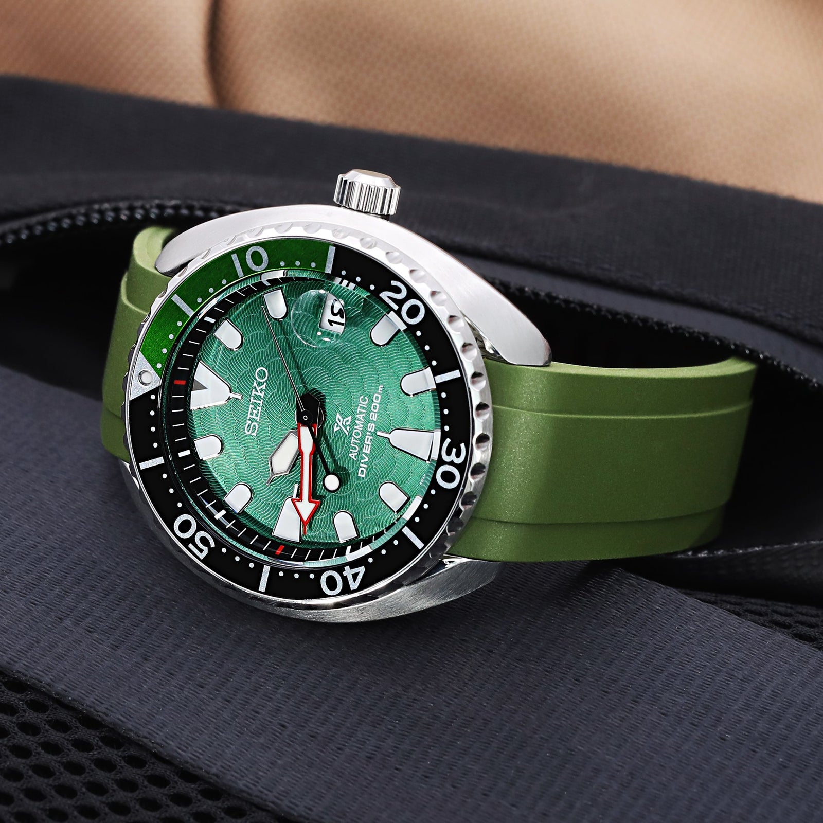 Seiko Zimbe Mini Turtles Green Dial SRPD17 Limited Edition Strapcode Watch Bands