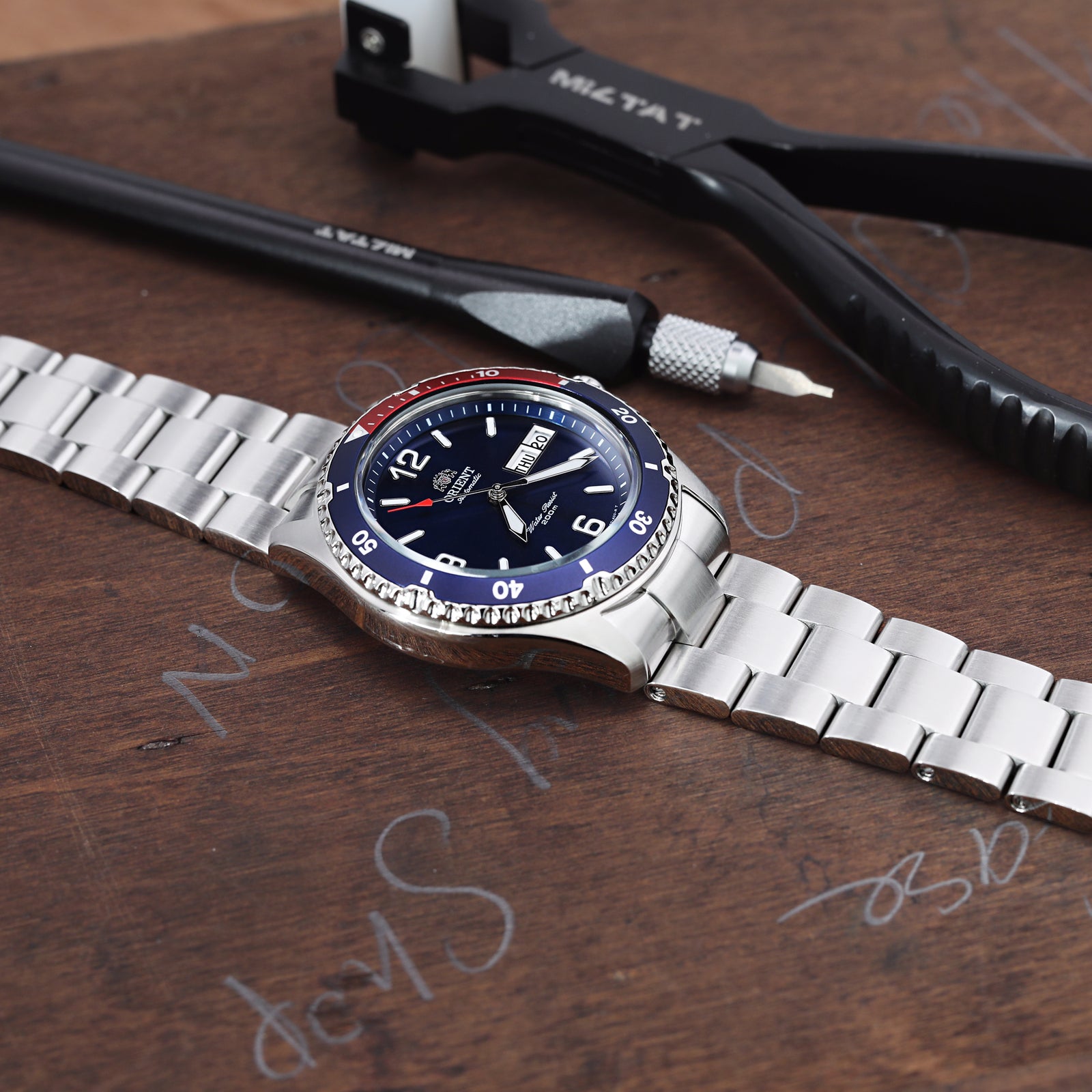 22mm Super-O Boyer 316L Stainless Steel Watch Band for Orient Mako II & Ray II, SUB Clasp Strapcode Watch Bands