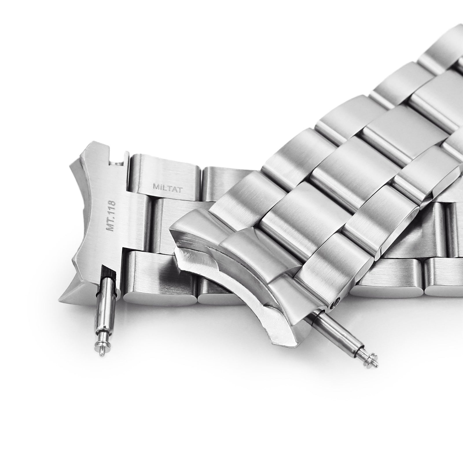 22mm Super-O Boyer 316L Stainless Steel Watch Band for Seiko 5, Brushed V-Clasp Strapcode Watch Bands