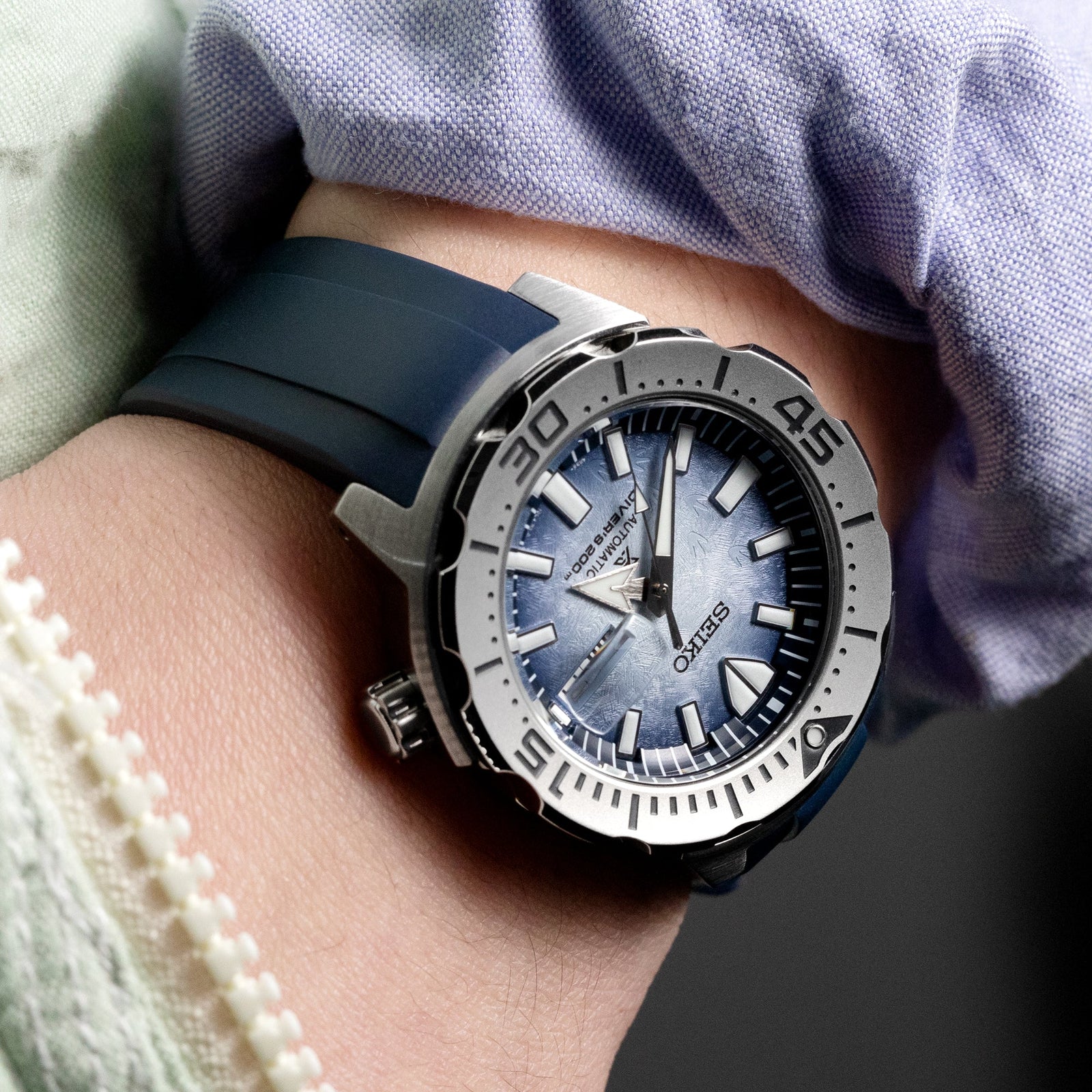 StrapXPro Lite - MX1A Rubber Strap for New Seiko Monster 4th Gen., Cloudbrust Blue Strapcode Watch Bands